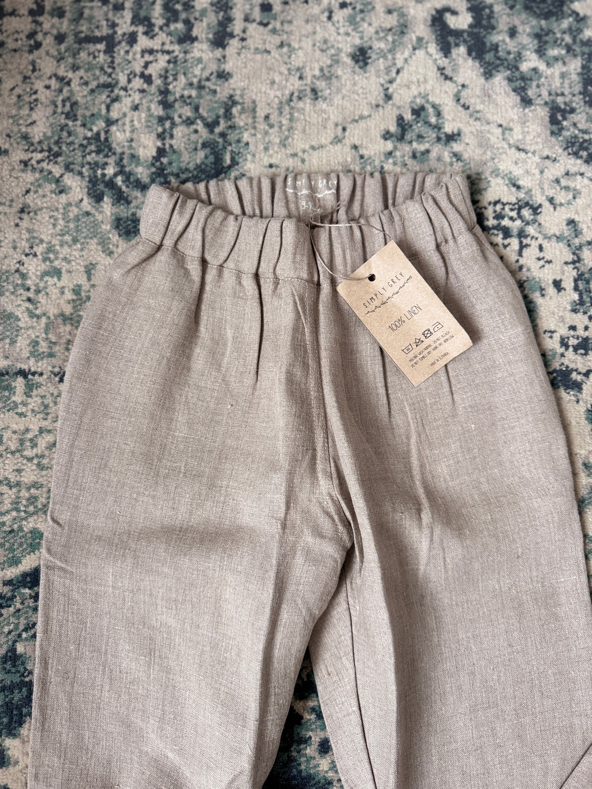 KIDS LINEN TROUSERS WITH POCKETS, natural, 9-10 y