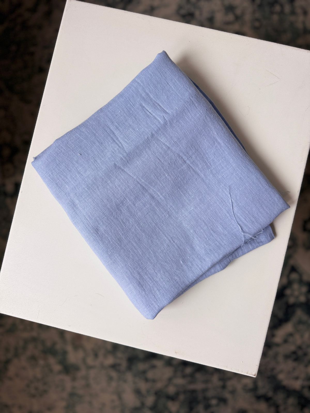 100% Natural Linen Fabric – Factory Remnant / Craft Piece - LIGHT BLUE, 90 x 140 cm