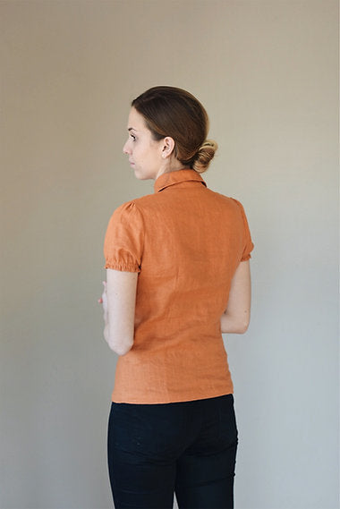 Women's linen shirt EMILY short sleeve