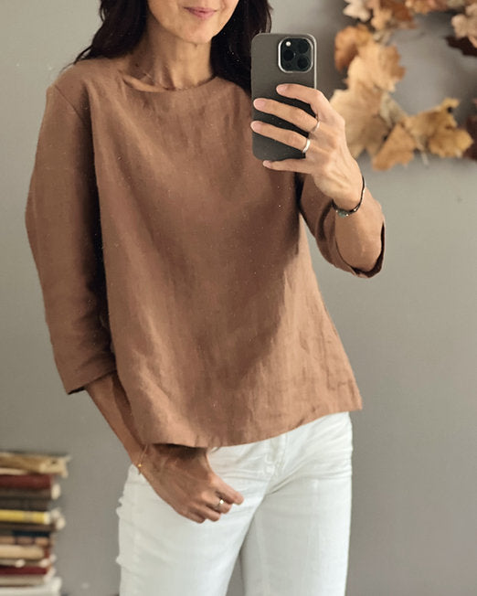 Women's linen loose top HANA
