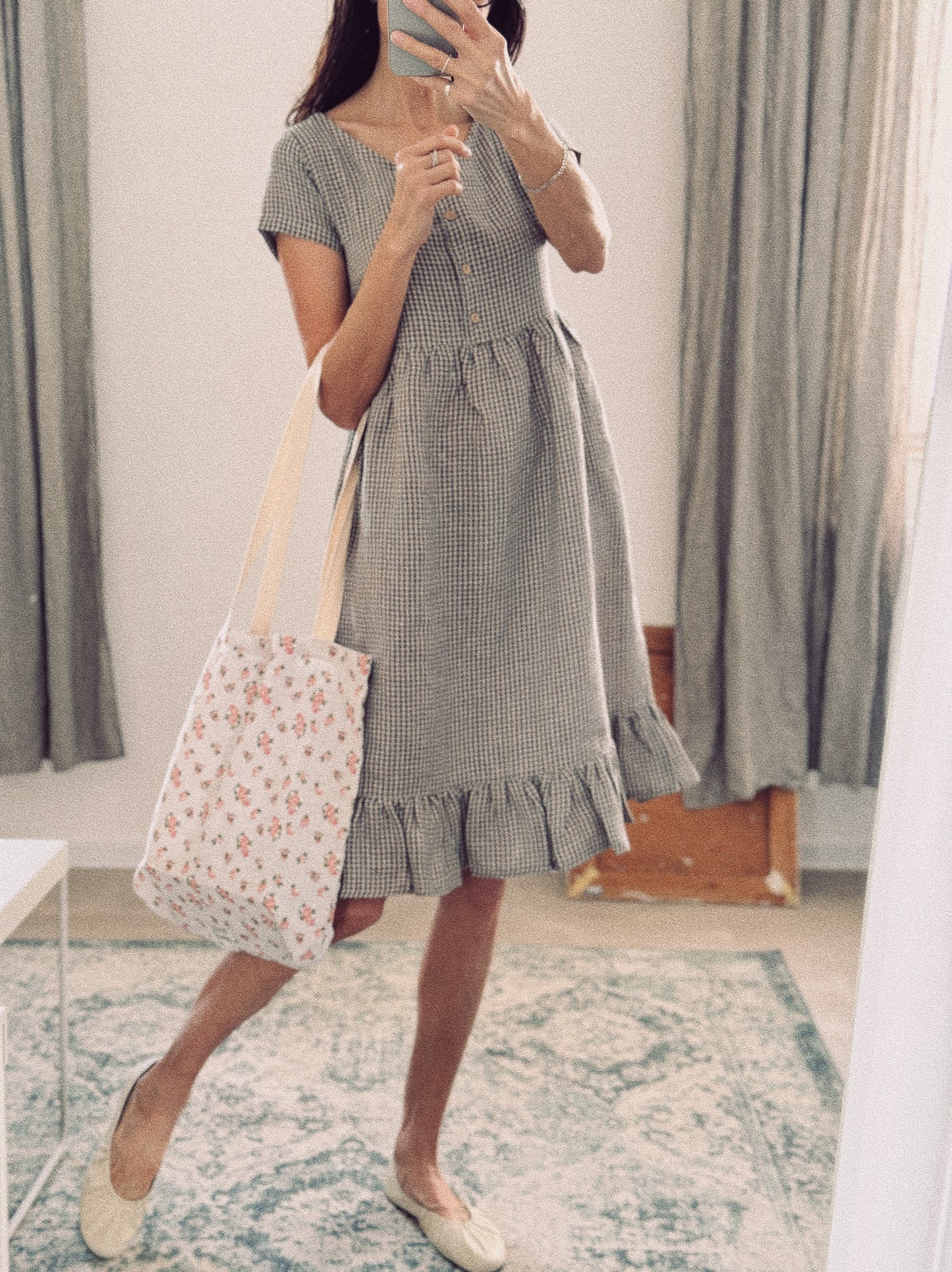 Women's linen LUCY dress, short sleeve