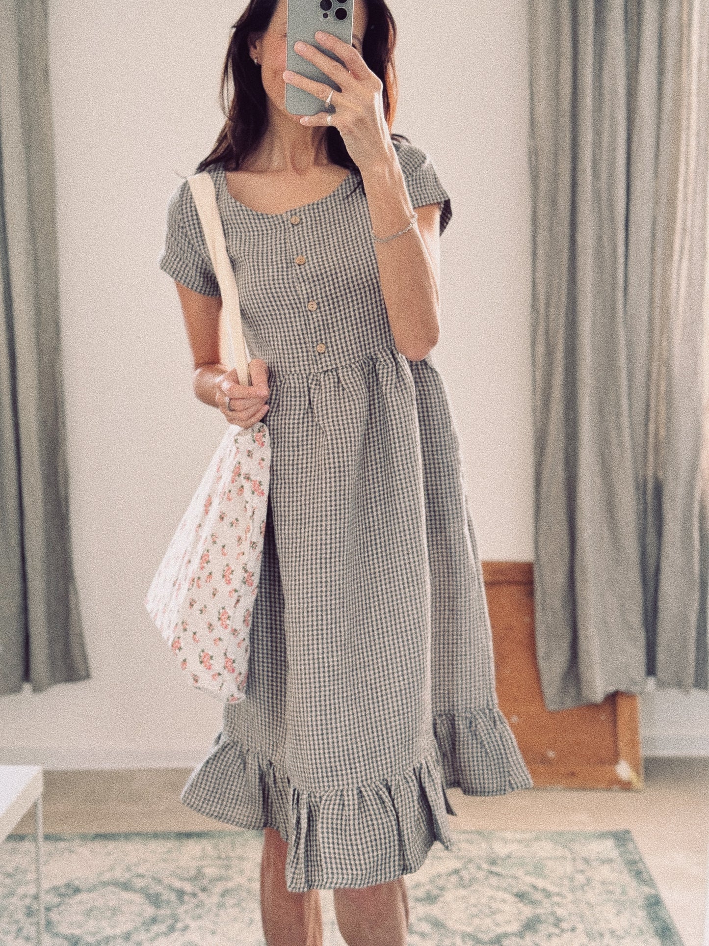 Women's linen LUCY dress, short sleeve