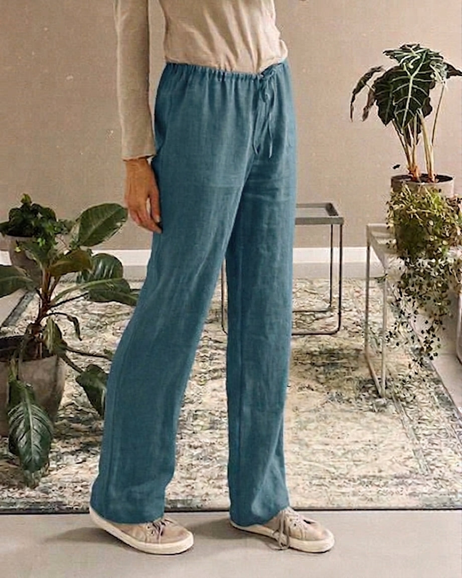 Women pants GIGI enamel blue, size M - without pockets