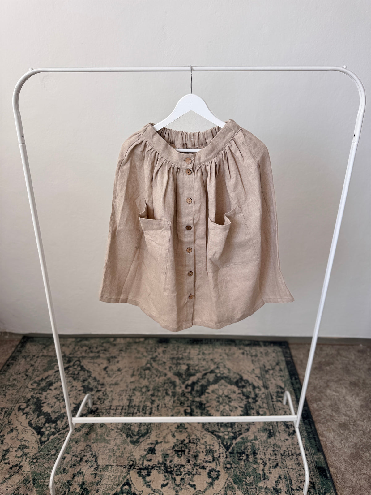 Skirt with buttons, natural, XS