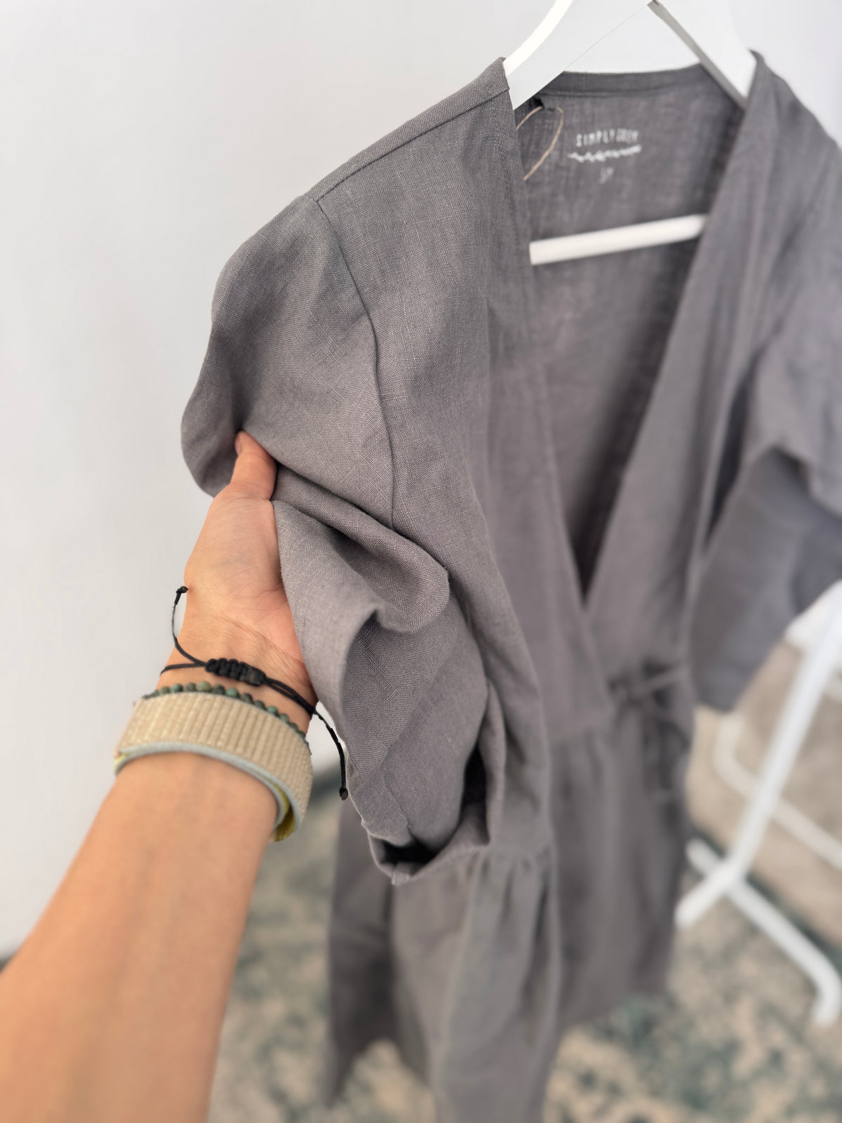 Women's linen WRAP dress