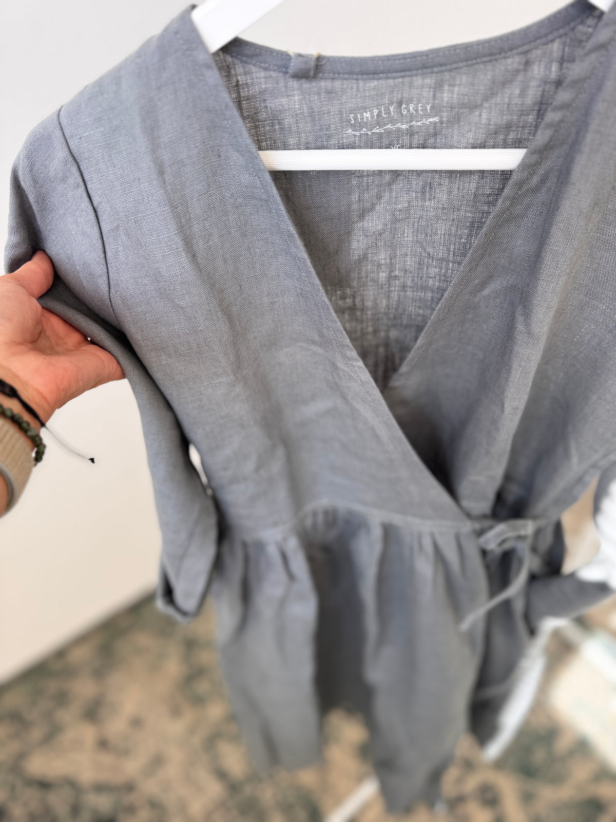 Women's linen WRAP dress