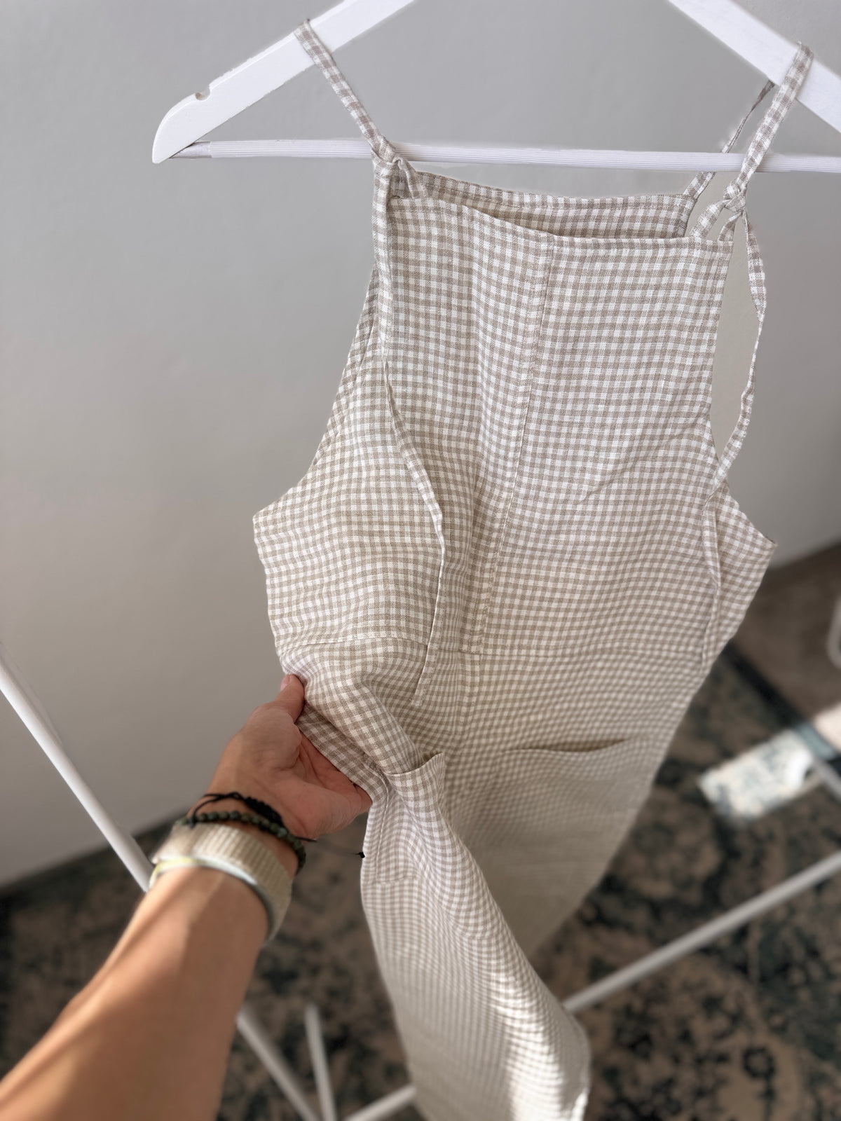 Overall JACKY, beige gingham, XS