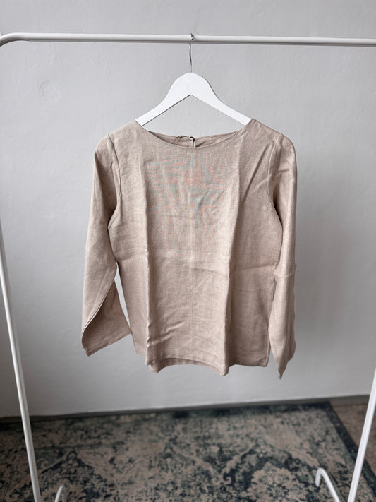 Women's top long sleeve, natural, M