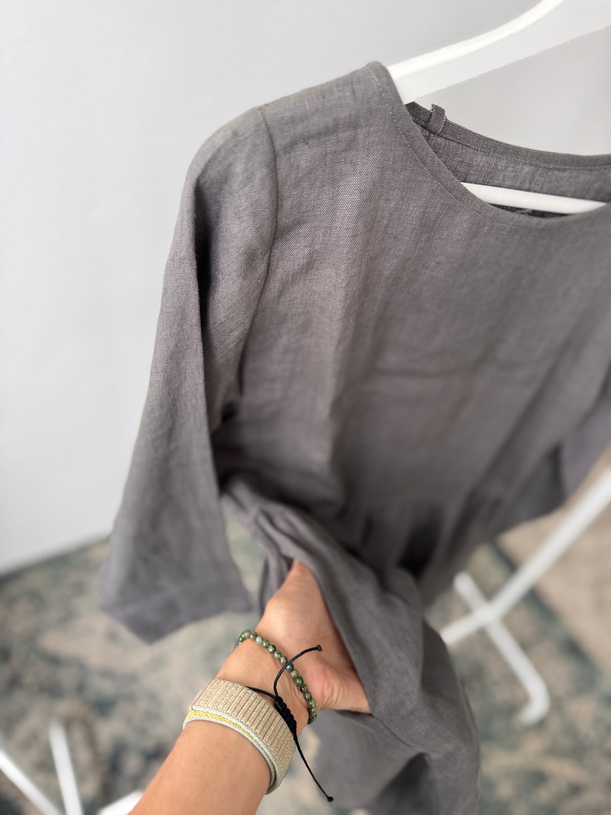 Women dress long sleeve, dark grey, M