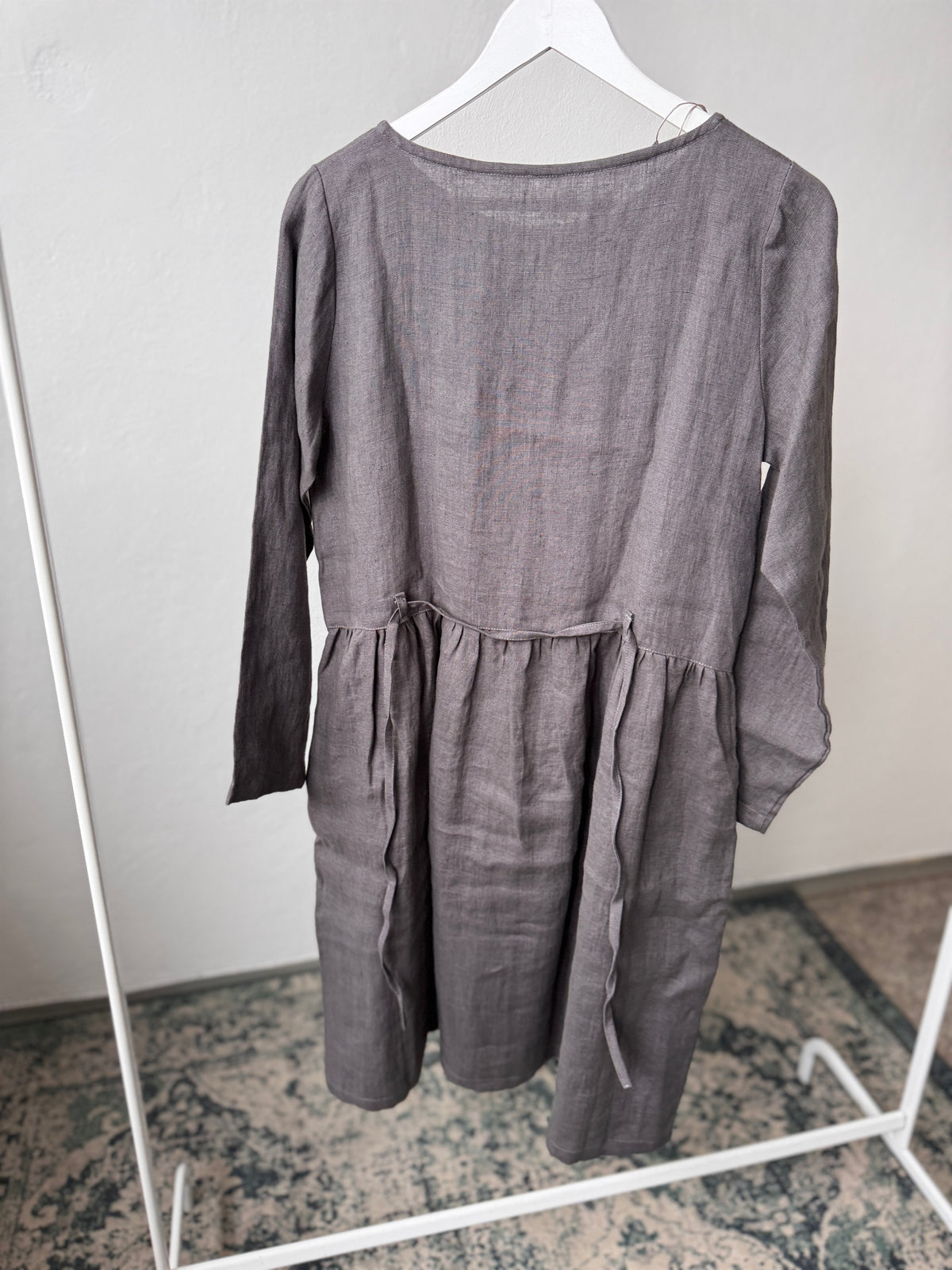 Women dress long sleeve, dark grey, M