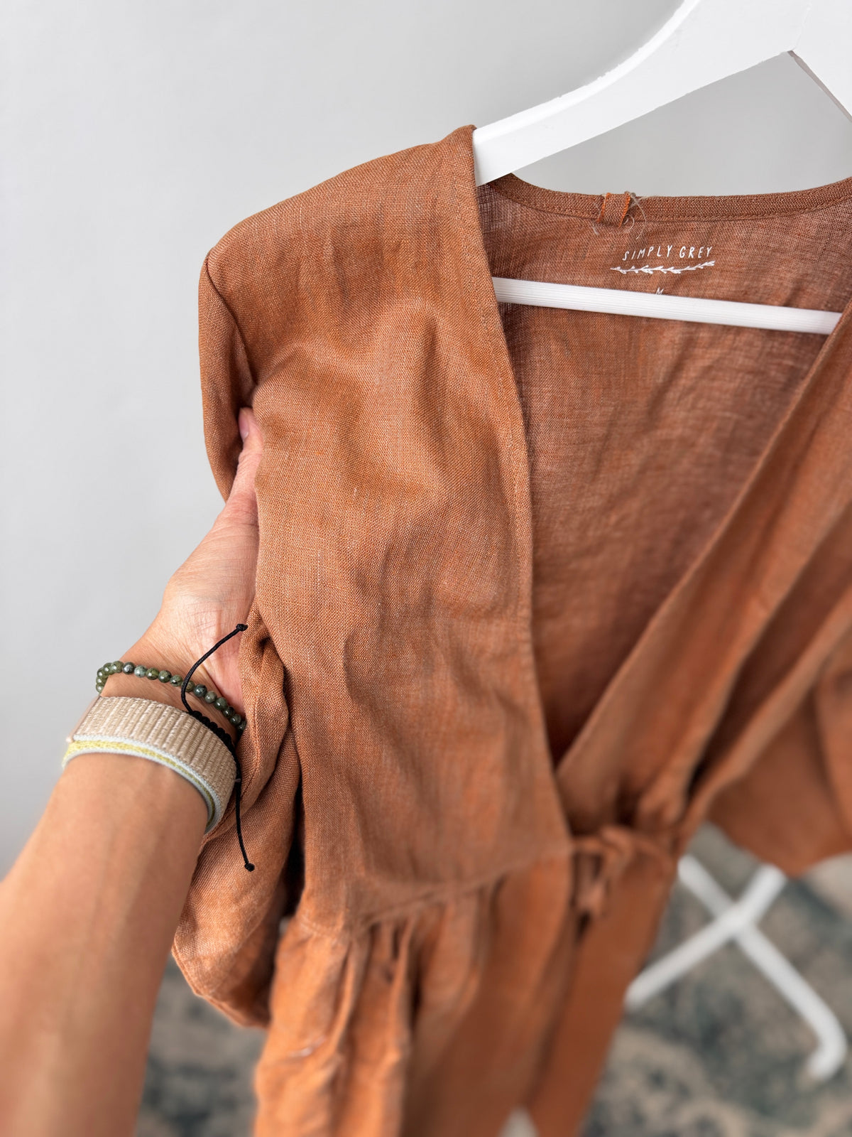 Women's linen WRAP dress