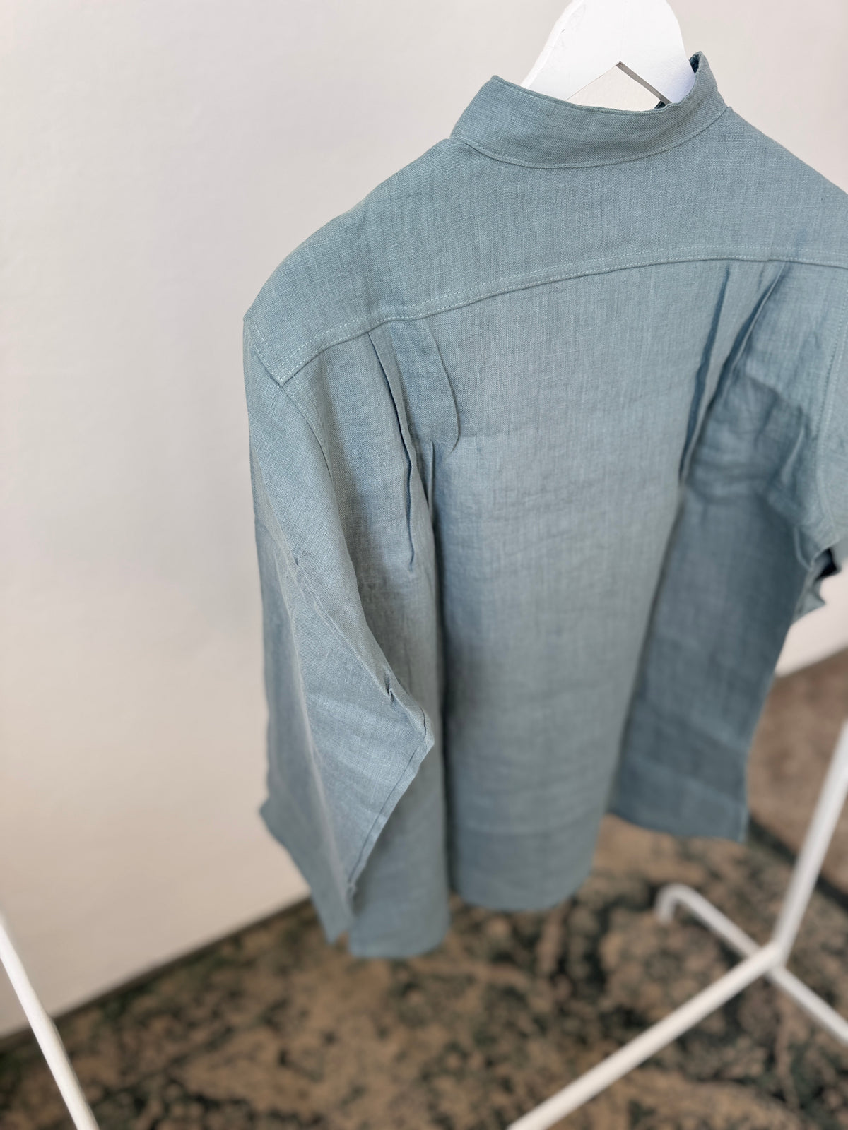 Men’s shirt with buttons, dusty aqua S-M
