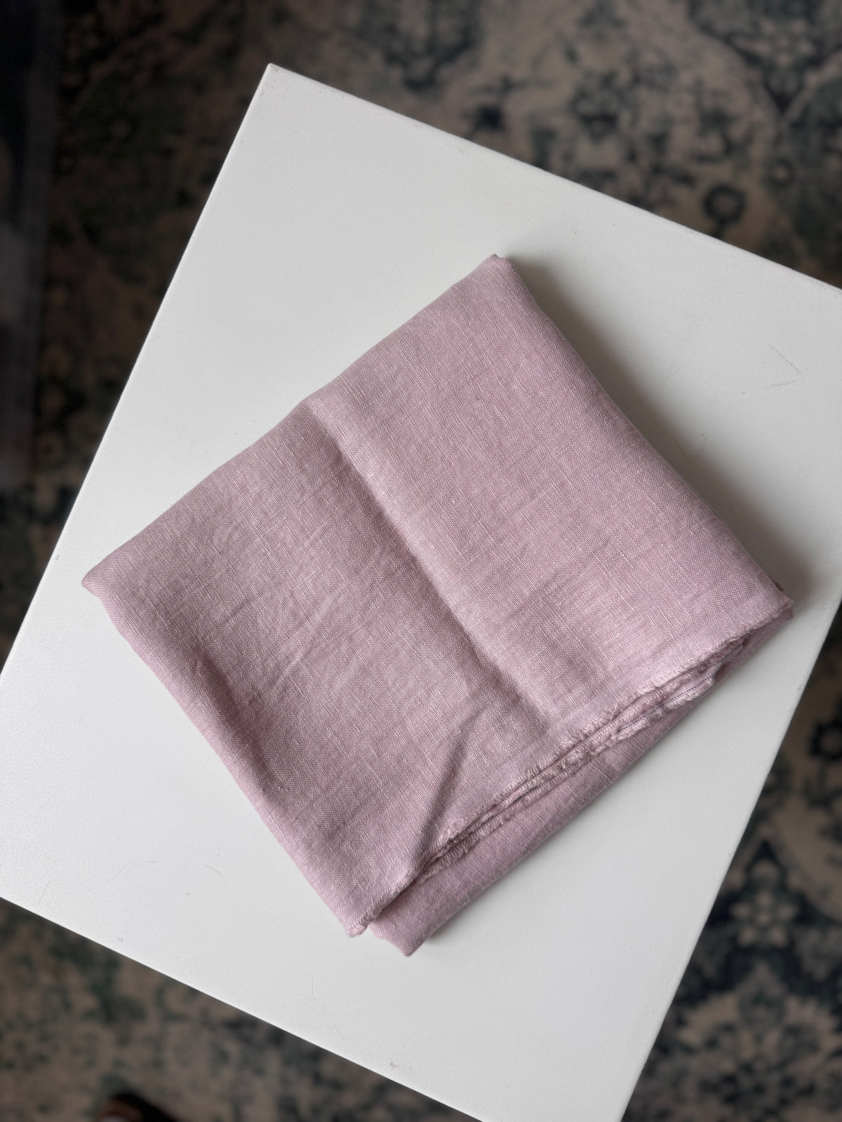 100% Natural Linen Fabric – Factory Remnant / Craft Piece - LIGHT PINK, 100 x 140 cm