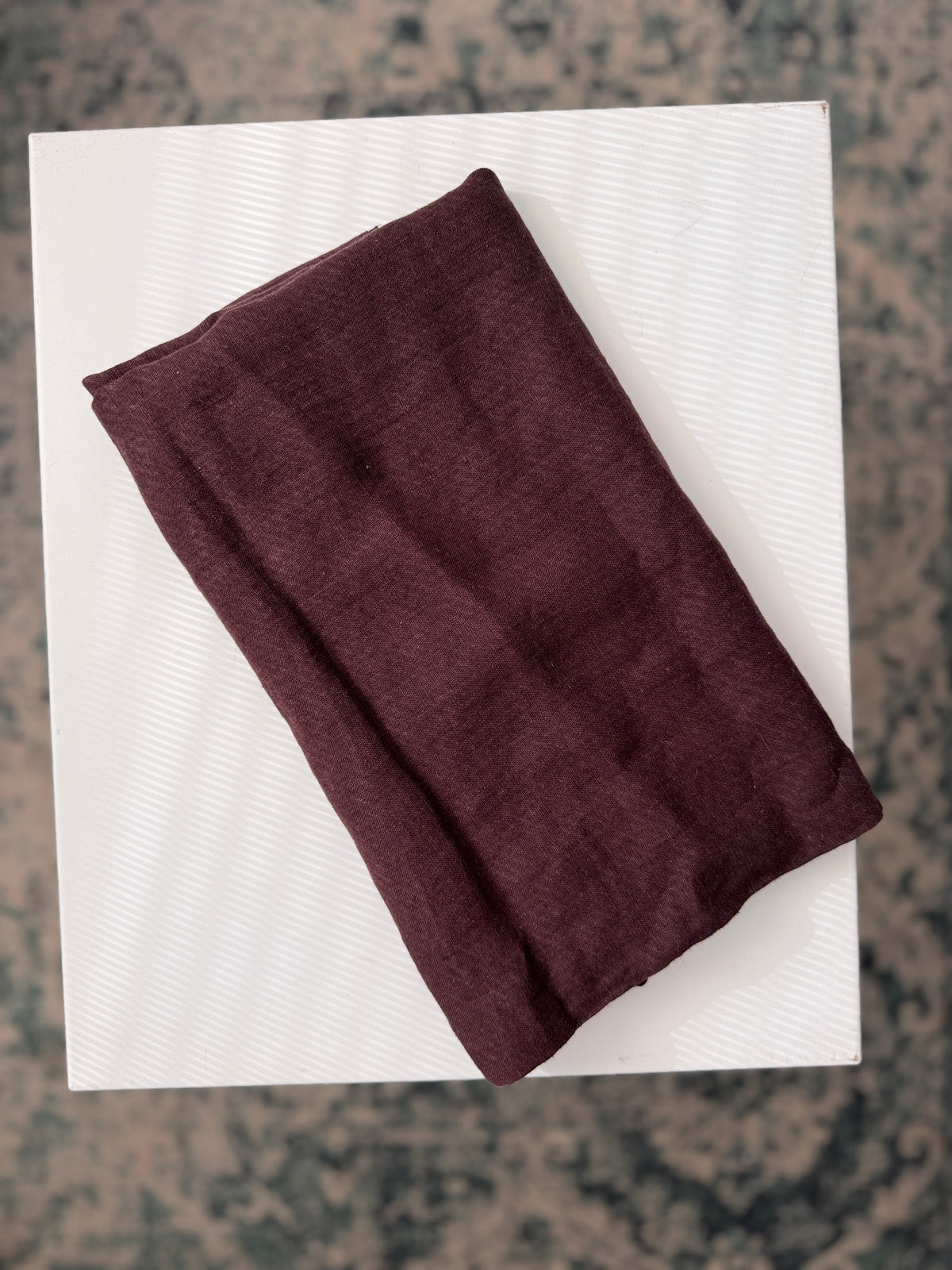 100% Natural Linen Fabric – Factory Remnant / Craft Piece - COCOA BROWN 70 x 140 cm