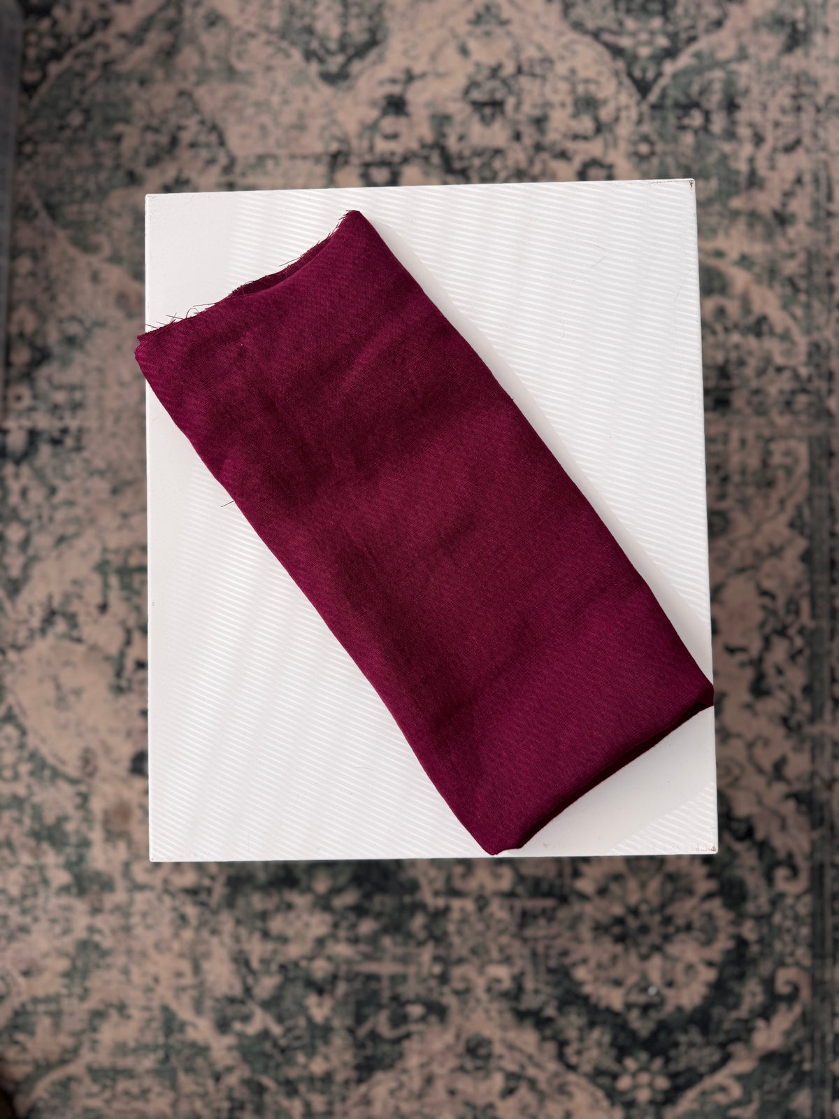 100% Natural Linen Fabric – Factory Remnant / Craft Piece - PLUM 50 x 140 cm