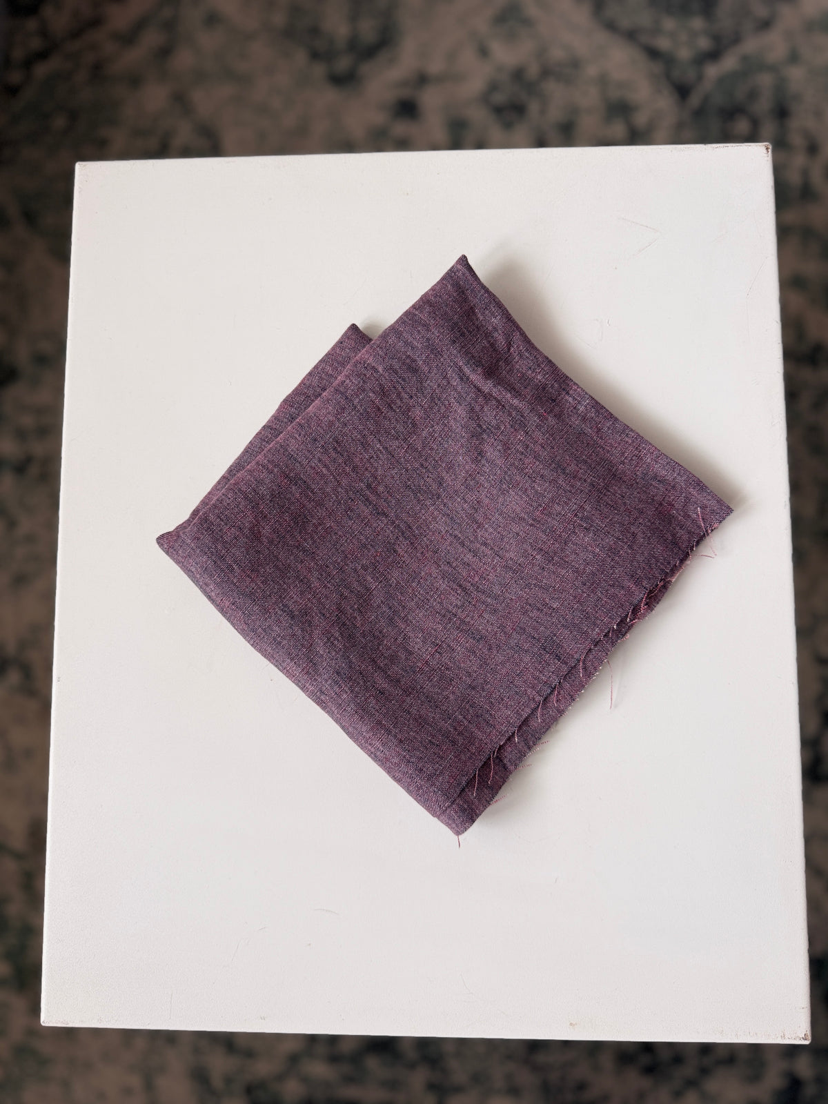100% Linen Fabric – Factory Remnant -PURPLE MELANGE, 35 x 140 cm