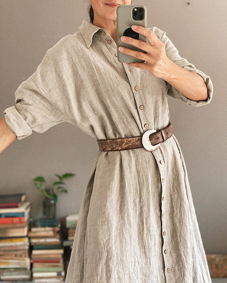 Washed linen fabric by meter