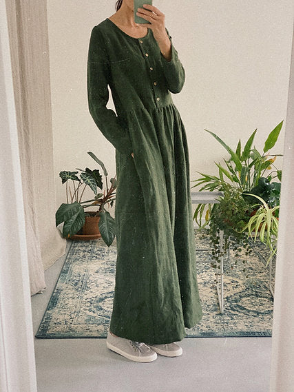 Women's BOHO linen dress - customized length