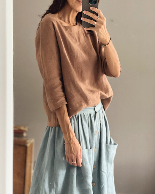 Women's linen loose top HANA
