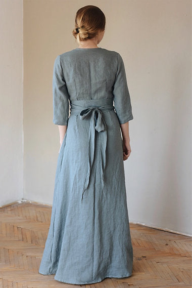 Women's linen wrap dress CHARLOTTE