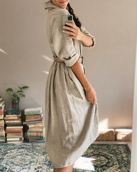 Women's linen dress SCARLETT – Simply Grey