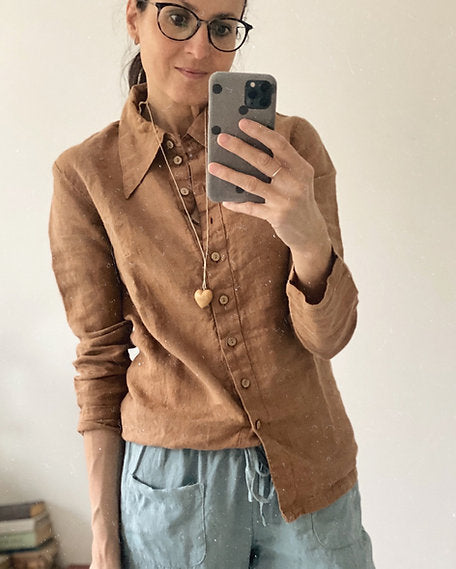 Women's linen collar shirt ADELE