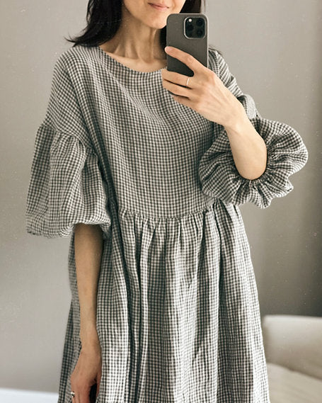 Women's linen dress OLIVIA short