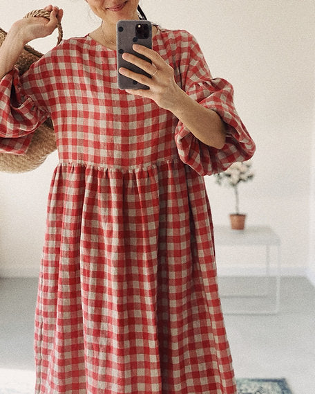 Women's linen dress OLIVIA long