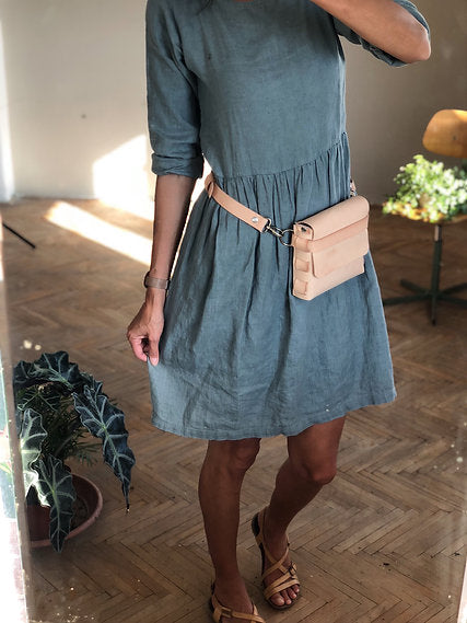 Women's linen dress long sleeve