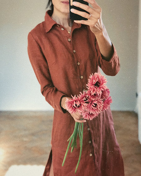 Women's linen shirt dress STELLA