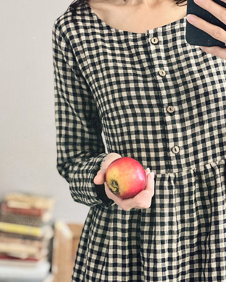 Women's linen MUMMY dress, long sleeve