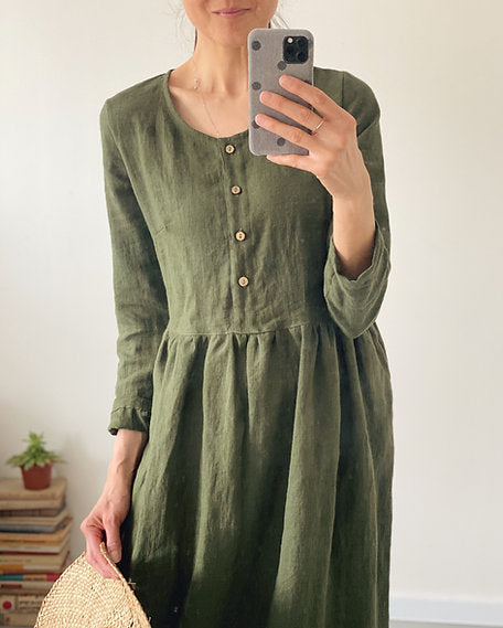 Women's BOHO linen dress - customized length