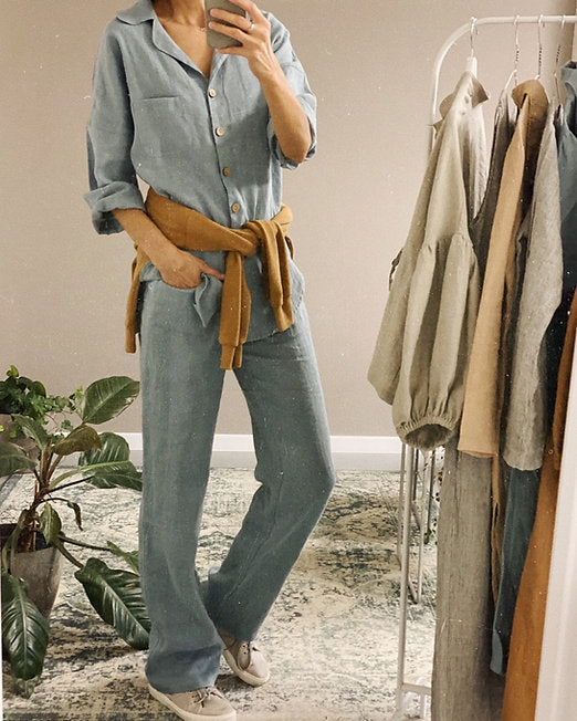 Women's linen pajama set