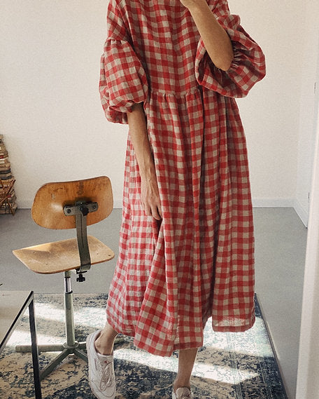Women's linen dress OLIVIA long Simply Grey Women's linen dress OLIVIA long Simply Grey