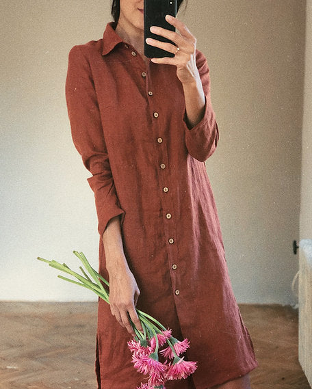 Women's linen shirt dress STELLA