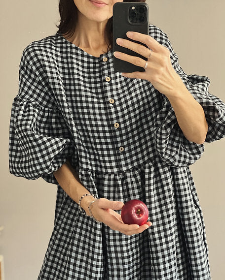 Women's linen dress OLIVIA - nursing friendly - long