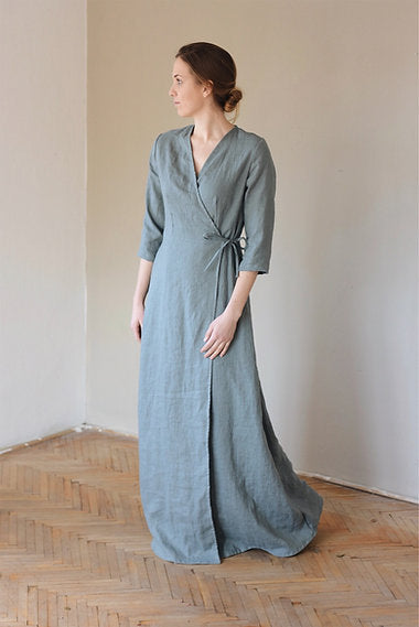 Women's linen wrap dress CHARLOTTE