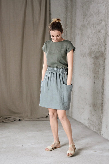 Women's linen top short sleeve LASSY