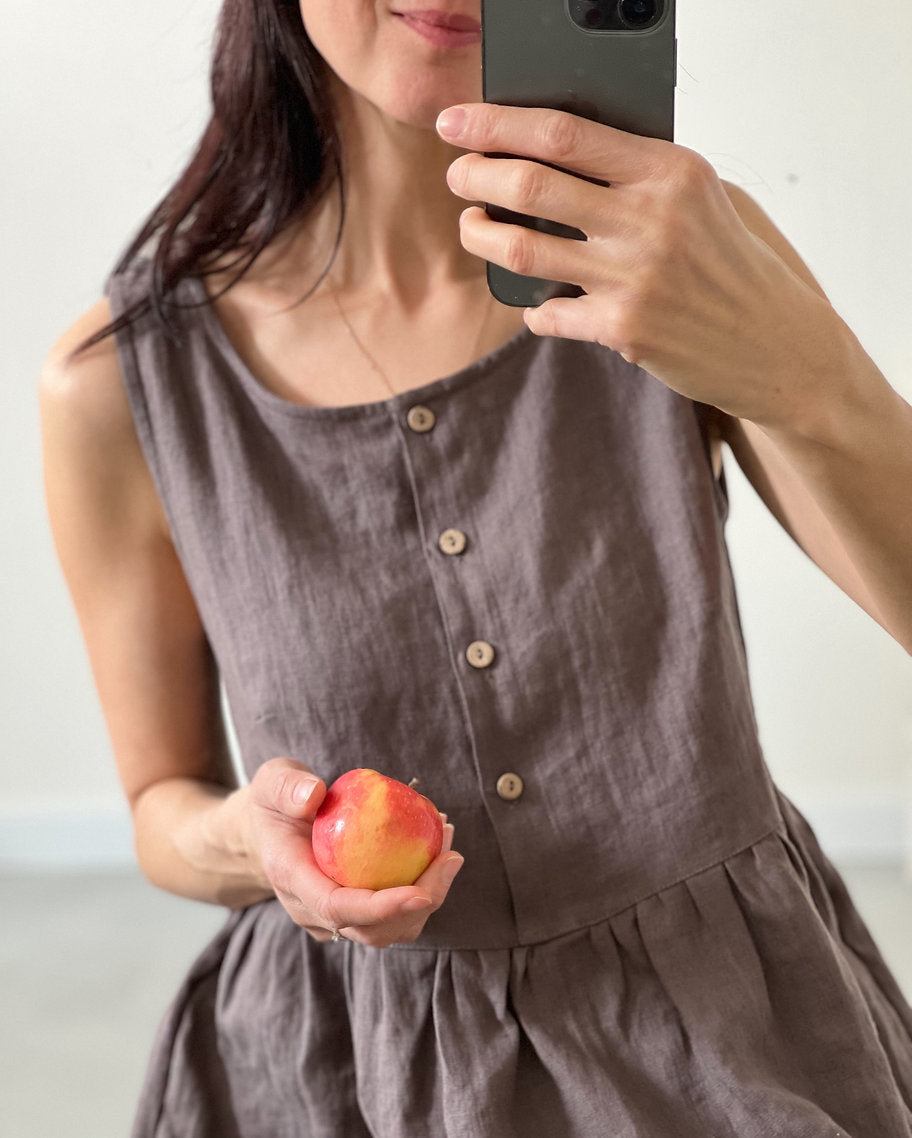 Women's linen MUMMY dress, sleeveless