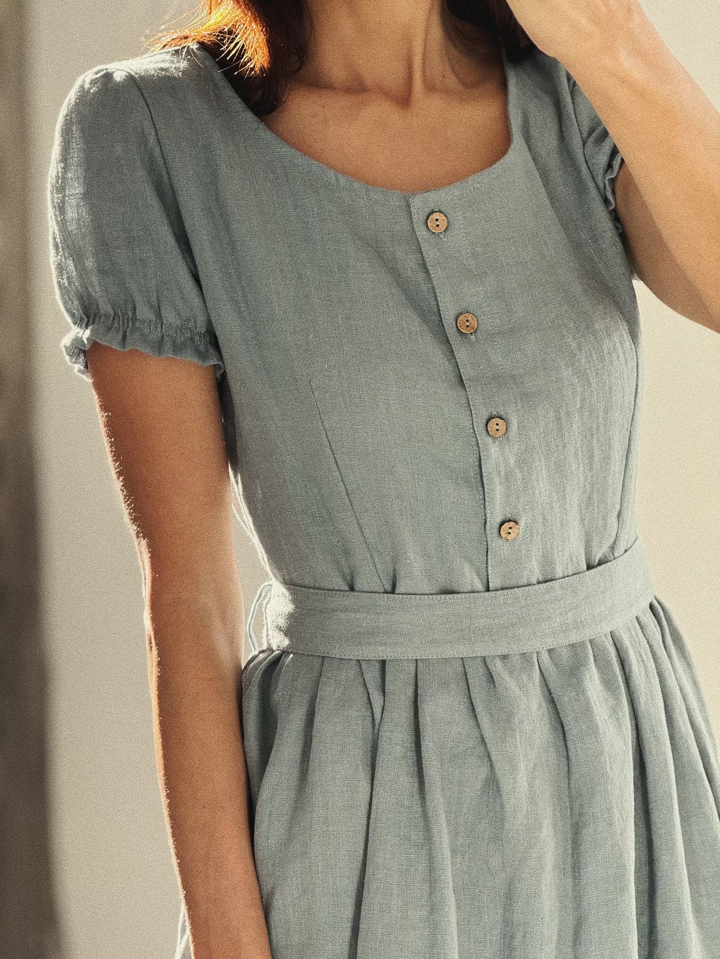 Women's linen dress Katie - short sleeve