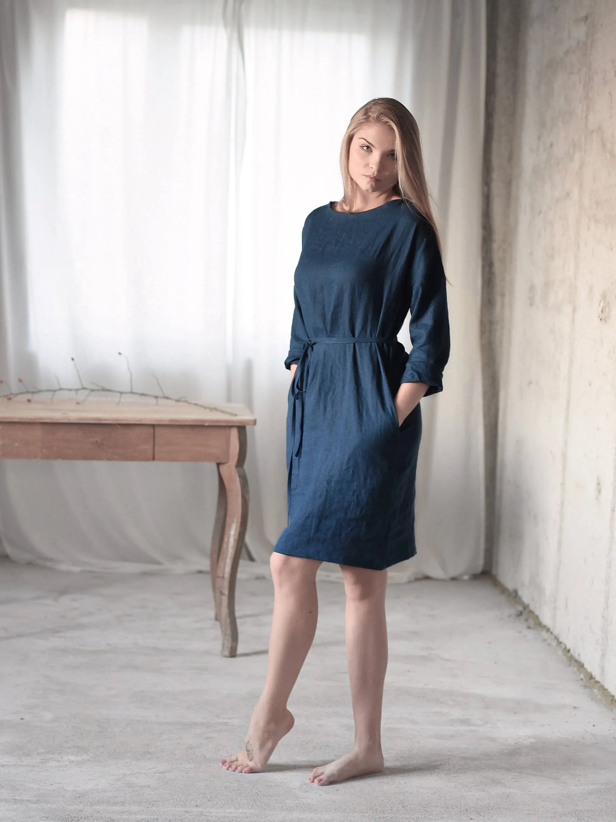Basic dress, M/L plum