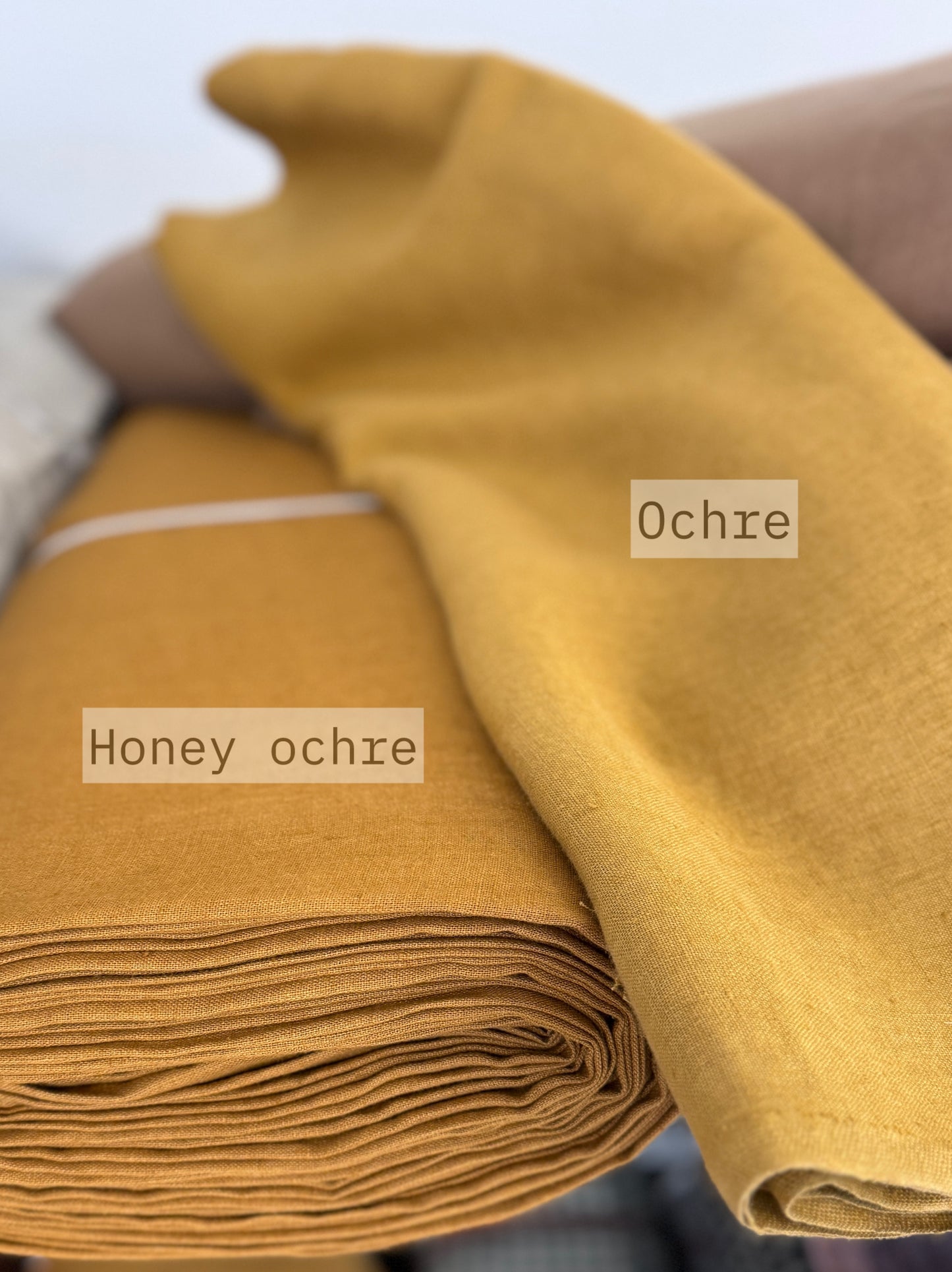 Washed linen fabric by meter