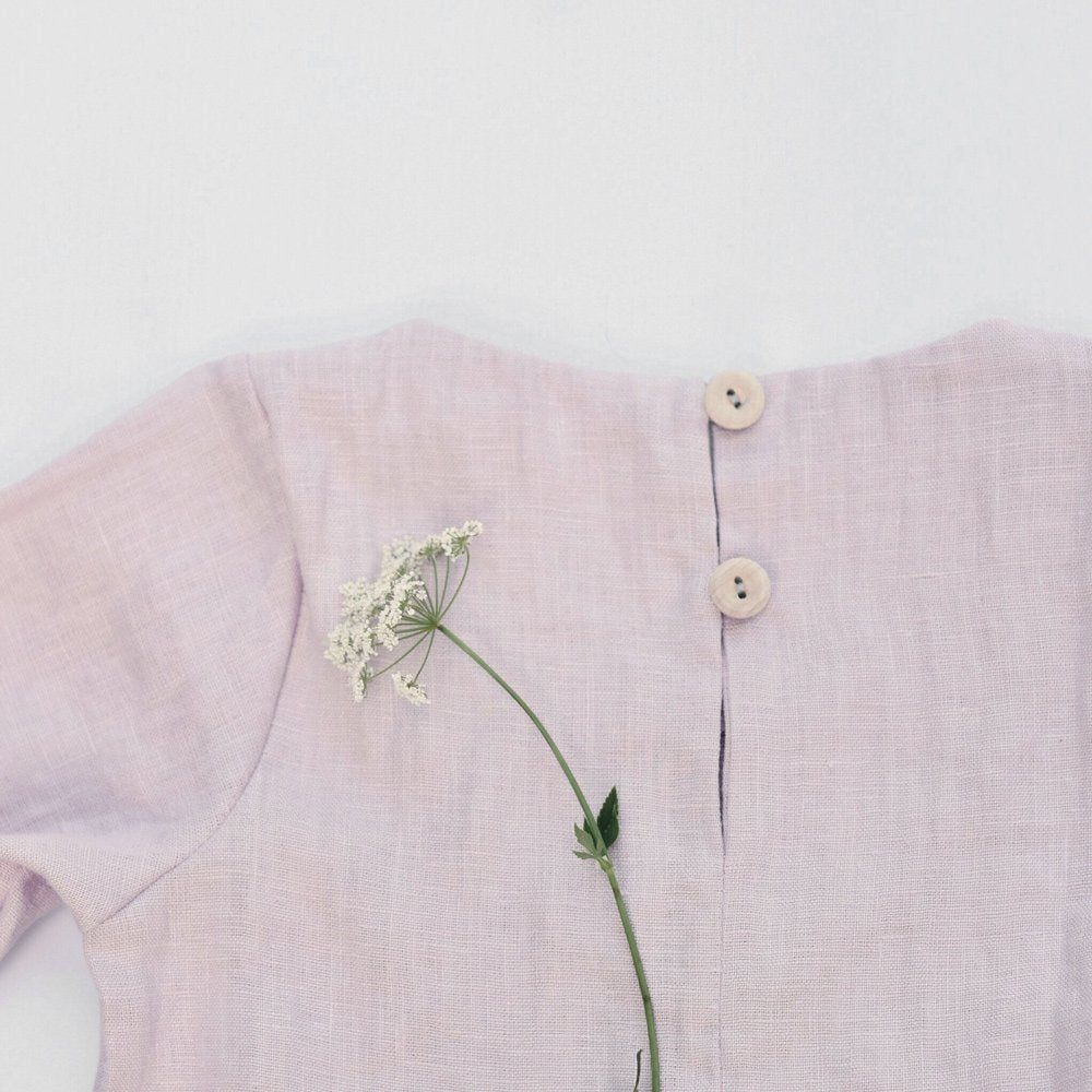 Girls linen dress with 3/4 sleeves